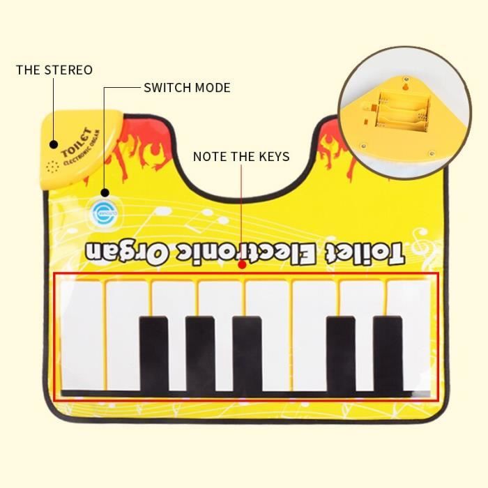 Tapis De Piano Pour Toilettes - Sol Interactif Musical Avec 12 Touches | Piles Incluses, Facile à Nettoyer - 9
