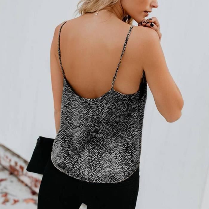 Débardeur Femme Dentelle Noir, Bretelles Spaghetti, Sans Manches, Taille 1XL 2XL Junior - Dori