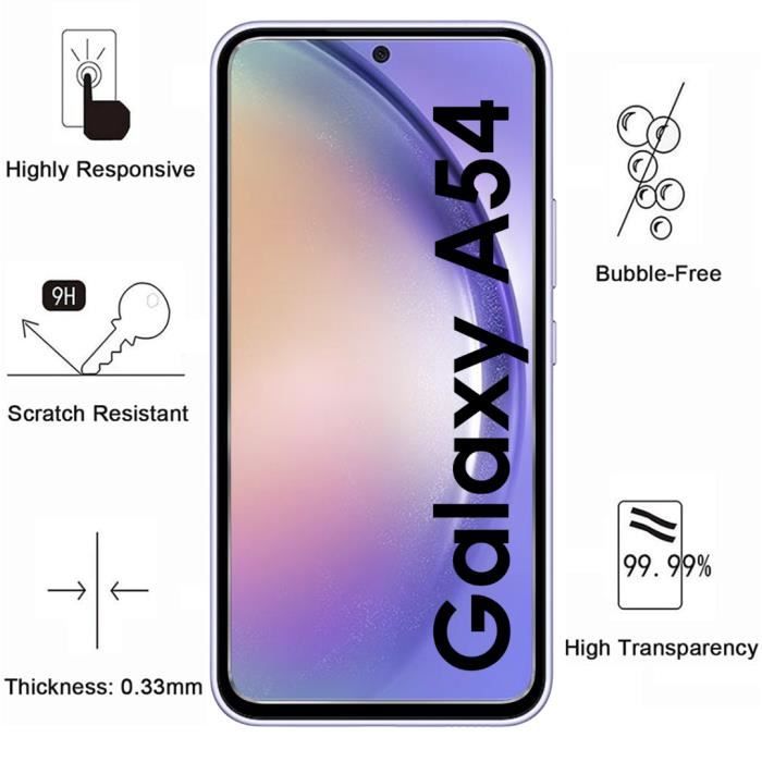 Coque antichoc pour Samsung Galaxy A54 5G et 2 Verres Trempé Film  Protection Ecran Phonillico®