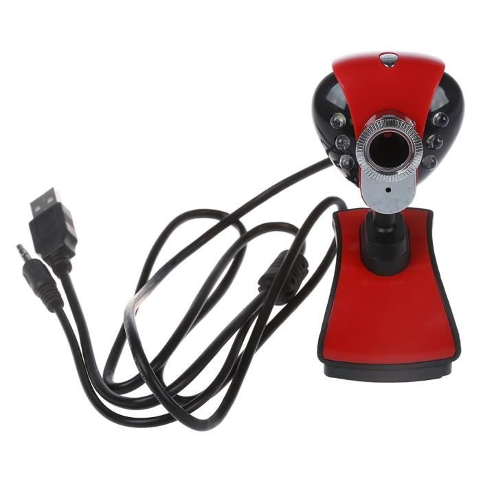USB 2.0 50.0M 6 LED PC Camera HD 1080P Webcam Camera avec miniphone pour  Ordinateur PC Laptop Rouge et Noir - Cdiscount Informatique