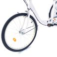 Tricycle pour adulte 24" 3 roues avec panier et dossier - Tricycle pour adulte - 6 vitesses - Guidon réglable-Blanc-3