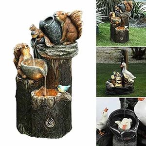 Figurine Écureuil Résine Jardin - Déco Automne Extérieur - 18x8.5x17cm - Résistant Aux Intempéries