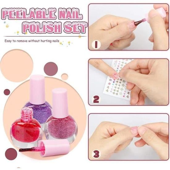 Lavable Maquillage Enfant Jouet Pour Fille, Sûr Et Non Toxique Vernis À  Ongles Avec Sac En Peluche, Cadeau Pour Fille Garçon 3 Ans - Cdiscount Au  Quotidien