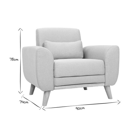 Miliboo Fauteuil Design Tissu Bleu et Pieds Noyer EKTOR