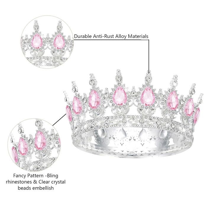 Diadème Mariage Strass Princesse - Couronne Cheveux Strass Pour Mariée Et Soirées