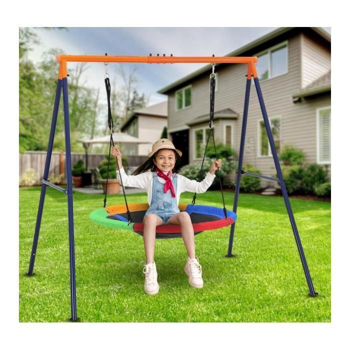 Balançoire D'arbre En Corde D'escalade Avec Plateformes Et Balançoires à Disque, Accessoires De Balançoire D'extérieur Pour Cour De Jeux Avec Sangle De 15 M Et Crochets A Pression Pour 210922488