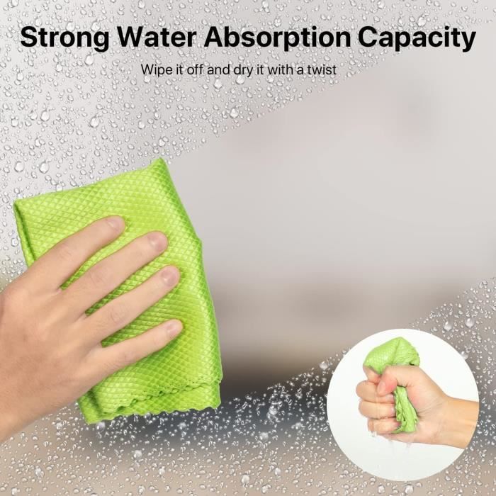 WENKO Torchons Miko, Lot De 2 Torchons En Microfibre Pour Essuyer Et Lustrer Sans Laisser De