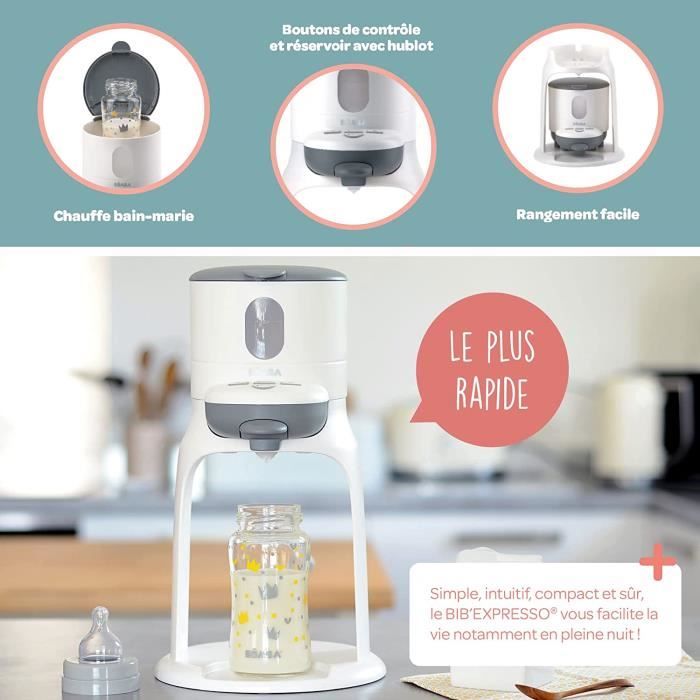 Chauffe-Biberon Béaba Bib'Expresso - Distribution Eau Température Exacte - Fonction Bain-Marie
