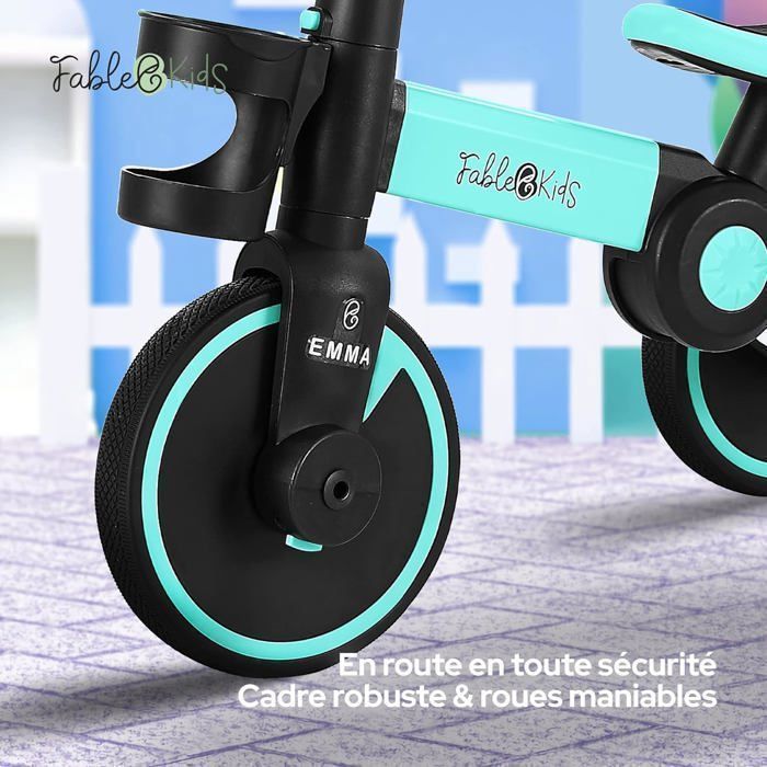 Tricycle Vélo Enfant Tricycle Bébé Évolutif 1-3 Ans, Vélo Draisienne