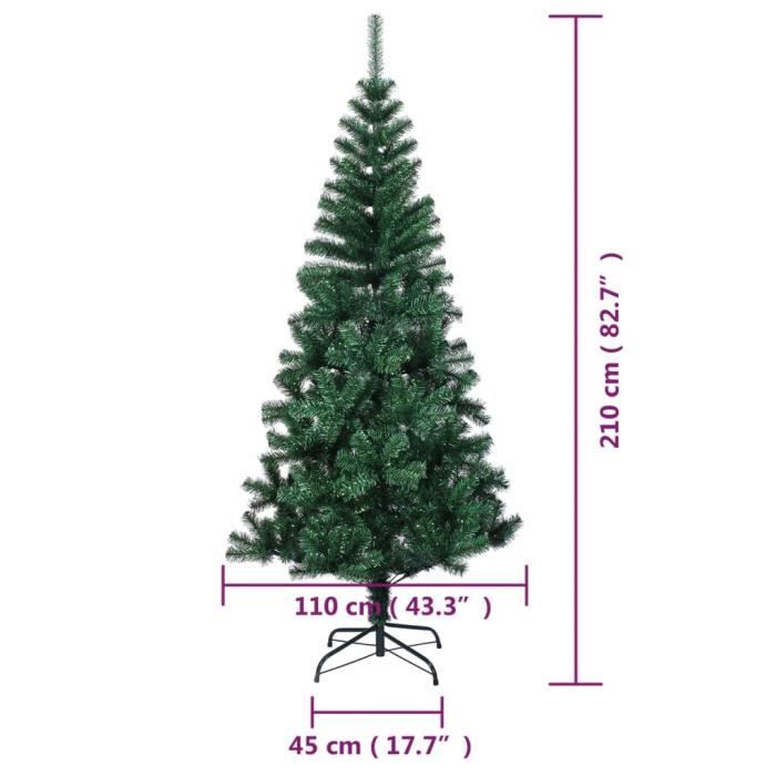 LE SHOP Sapin de Noël artificiel pointes iridescentes Vert 210 cm PVC  130113 - Haute qualité