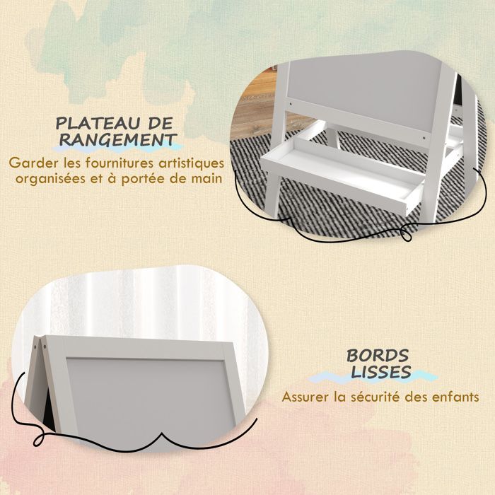 Chevalet Réglable Pour Enfants Avec Tableau Blanc Et Tableau Noir Double Face 90877598 Chevalet Réglable Pour Enfants Avec Tableau Blanc Et Tableau Noir Double Face 90877598