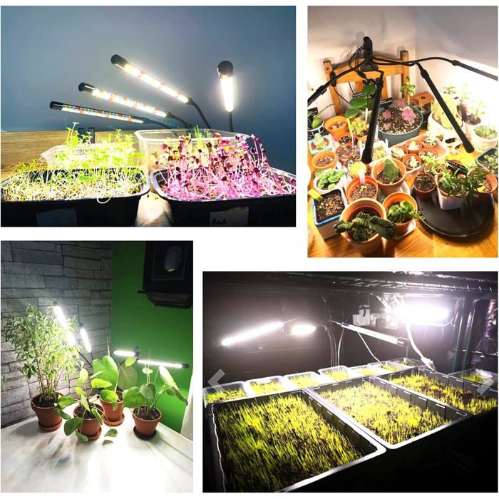 Lampe pour Plantes, 80 LEDs 4 Heads Lampe de Croissance, Chronométrage ...