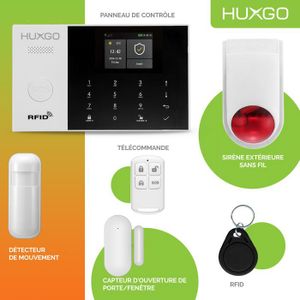 Kit D'Alarme Sans Fil Intelligent - Sirène, Capteurs Porte/Mouvement, Compatible Alexa/Google