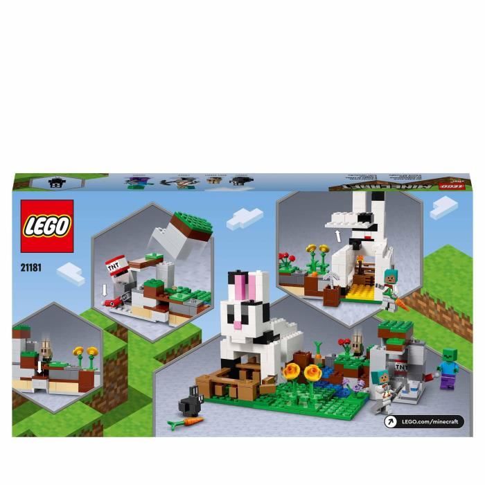 Promo 21179 La Maison Champignon Lego Minecraft, 21178 Le Refuge Renard  Lego Minecraft, 21181 Le Ranch Lapin Lego Minecraft chez Maxi Toys