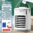 Mini climatiseur vaporisateur double atomisation 900ml LED 4 vitesses 7 couleurs poignée