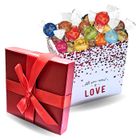 PRO DISTRI Boite carrée coeur et son assortiment de 40 bouchées LINDOR à offrir