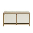 BAÏTA Banc à chaussures KILDA effet chêne et portes blanches - Bois