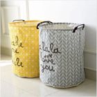 U7 Lot de 2 Paniers à Linge - Tissu de coton - 40 x 50 cm - Jaune et gris