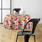 DOUCEUR D'INTERIEUR Nappe Toile cirée ronde - Diamètre 160 cm - Fleurs colorées - Multicolore