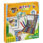 BIC Kids Mallette de Coloriage - 24 Crayons de Couleurs/24 Feutres/16 Craies et 36 Stickers à Colorier
