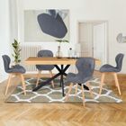 Lot De 4 Chaises Salle à Manger ROBINE En Simili Cuir Noir - Dimensions : H79 X L50 X P46 Cm - Neuf