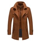 MOBIGARLAN Manteau Homme Laine Hiver Chaud Trench-Coat Caban élégant Blouson Parka Veste Regular Fit Casual Manteaux M21C3 marron
