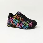 Baskets Skechers Uno Highlight Love CS - Femme - Noir - Lacets - Textile