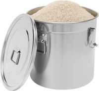 Bidon hermétique en acier inoxydable 304 (33L) - pour le stockage de céréales, riz, et aliments secs/humides BOCAUX DE CONSERVATION