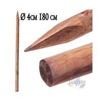 Suinga - Tuteur d'arbre Ø4 cm x 180cm, poteaux bois ronds avec pointes, palissades, piquets de fixation, piquets  