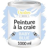 Creative Deco Peinture à la Craie Bleu Bébé | 1L | Mat et Lavable | Peinture Meuble Bois | Rénovation de Meubles | Chalk Paint