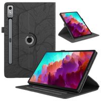 Coque pour Lenovo Tab P12 12.7" Tablet, Housse Étui Pivotant à 360°en Cuir PU Flip Case Cover,Arbre de vie noir XZRX