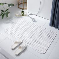Tapis de douche antidérapant pour salle de bain,YSTP Tapis de douche antidérapant anti-moisissure, 120 x 80 cm, blanc