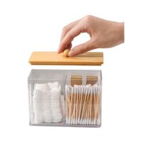 Distributeur pour Boule de Coton Coton-Tige Coton Tampons Ronds Soie Dentaire - Ensemble de Pots en Plastique Transparent 10OZ pour Rangement et Organisation de Salle de Bain