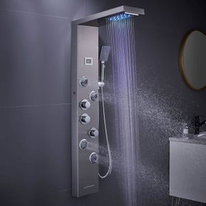 COLONNE DE DOUCHE Panneau de douche LED avec buses de massage - Douche de pluie - Douchette à main - Baignoire - 5 modes - Pour salle de bain.[G599]