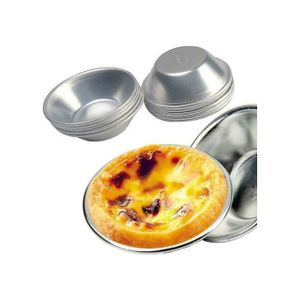 Lot De 10 Moules En Aluminium Pour Pastéis De Nata - Forme Traditionnelle Portugaise