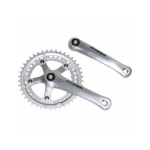 Pédalier Route Compact Sunrace - 170mm 50-34 - 8/9/10v - Axe Carré - Argent