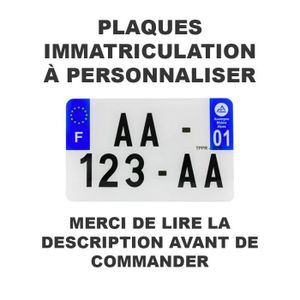 PLAQUE IMMATRICULATION Plaque d'immatriculation MOTO Homologuée France à 