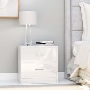 L 35 cm URBANO Chevet contemporain laqué blanc brillant 