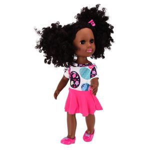 POUPÉE EJ.life poupée de peau noire Poupée noire de 14 pouces mignonne poupée de fille africaine américaine rotative réaliste pour le