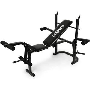 BANC DE MUSCULATION Klarfit - Banc de Musculation pour entrainement complet : Abdominaux Fessiers et Pectoraux (barre de flexion jambes, Butterfly)