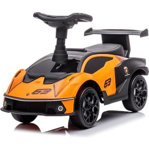VEHICULE PORTEUR Porteur Enfant Lamborghini - Orange - Voiture à Pousser avec Compartiment et Klaxon