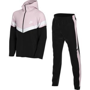 Ensemble survêtement Nike femme blanc orange fluo veste zippé pantalon  jogging poches et cordon