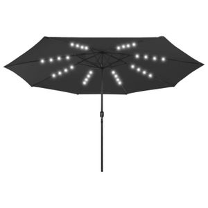 PARASOL Parasol d'extérieur avec LED et mât en métal 400 cm Noir-SALALIS-SP1856