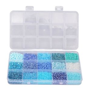 KIT BIJOUX Tbest Kit perles de verre 15 couleurs, rangement pratique en plastique, pour création bijoux DIY