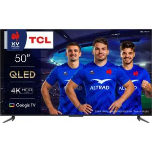 Téléviseur LED TCL 50C641 - TV QLED 50'' (127 cm) - 4K UHD 3840 x 2160 - TV connecté Google TV - HDR Pro - 3 x HDMI 2.1