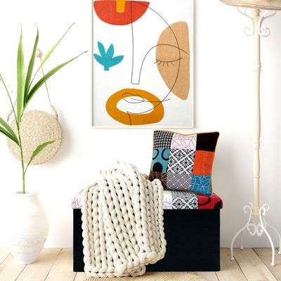 Coussin Décoratif En Coton Motifs Macramé 40 X 40 Cm - Coussin