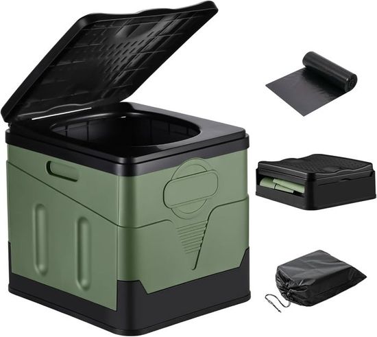 Toilettes Portables De Camping - Compactes, Légères, Avec Siège Ergonomique Et Porte-papier Intégré, Pour Randonnée Et Plein Air