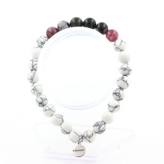 Bracelet Pierres Naturelles – Améthyste, Pierre De Lune, Labradorite, Lépidolite – A Bijoux