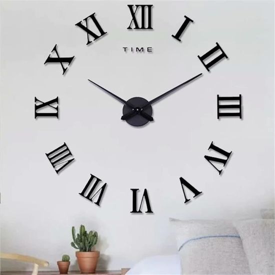 Ciieeo 2pcs Cloche Romaine Décoratif Horloge Murale Miroir DIY Horloge