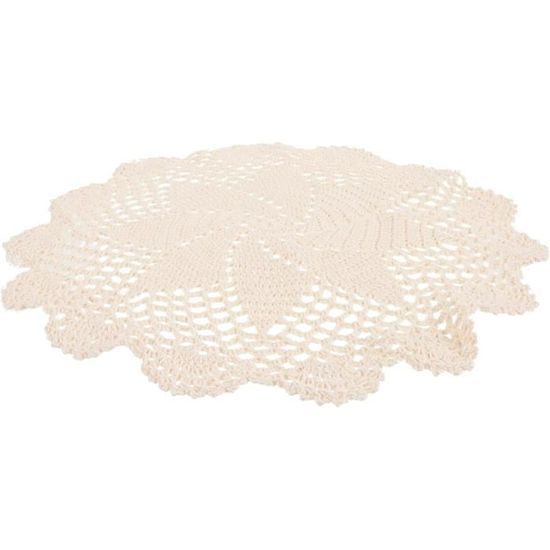 Lot De 2 Napperons Ronds En Coton Fait Main – Style Années 70, Fabrication Française